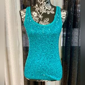 Womans Teal Sequin Tank-top by J•Crew